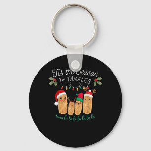 Tis Season For Tamales Mexican Christmas Modern Keychain