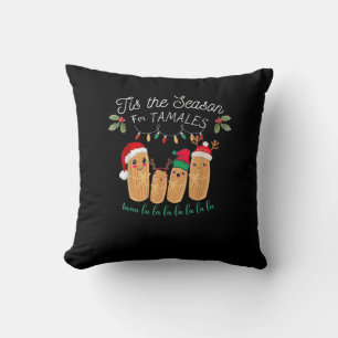 Tis Season For Tamales Mexican Christmas Modern Throw Pillow