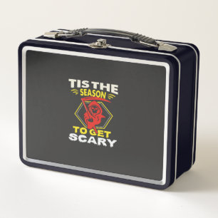 Tis Season Get Scary Grim Reaper Halloween Metal Lunch Box