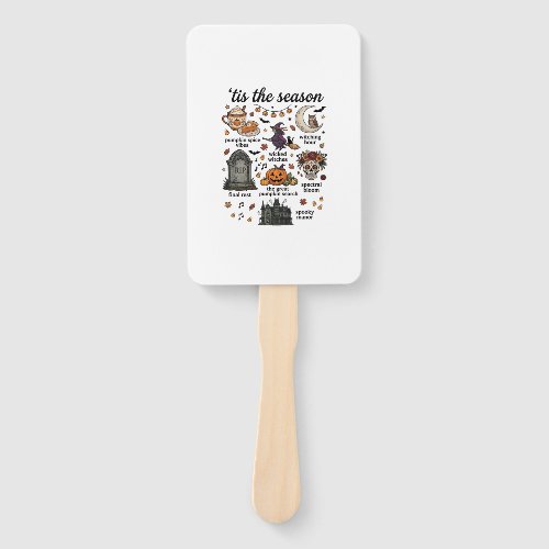 Tis Season Halloween Witch Pumpkin Skull_1 Hand Fan
