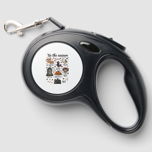 Tis Season Halloween Witch Pumpkin Skull_1 Retractable Pet Leash