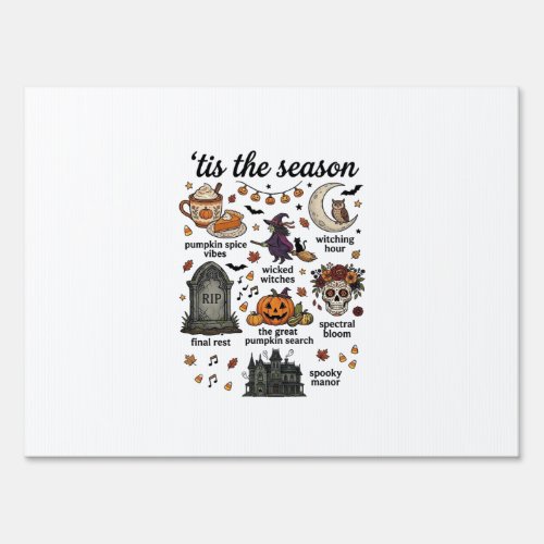 Tis Season Halloween Witch Pumpkin Skull_1 Sign