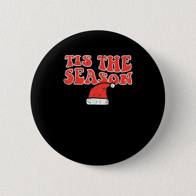 Tis Season Skeleton Pumpkin Halloween Button (Front)