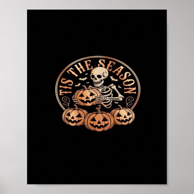 Tis Season Snowmobile Red Plaid Poster (Front)