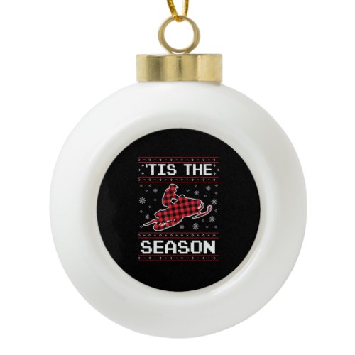 Tis Season Soccer Pumpkin Autumn Fall Thanksgiving Ceramic Ball Christmas Ornament