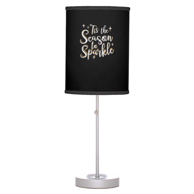 Tis Season To Sparkle Funny Christmas Saying Table Lamp (Front)
