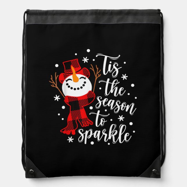 Tis Season To Sparkle Matching Family Drawstring Bag (Front)