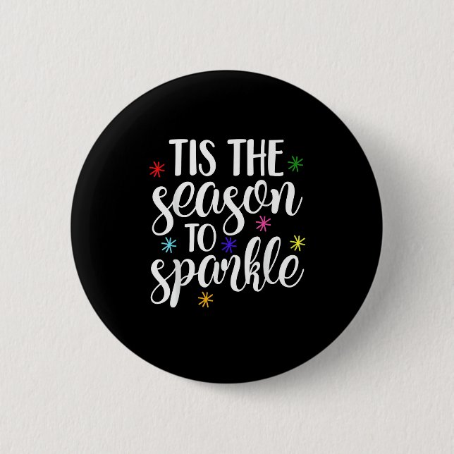 Tis Season To Sparkle Retro Classic Button (Front)