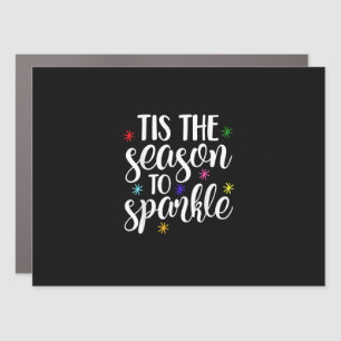 Tis Season To Sparkle Retro Classic Car Magnet