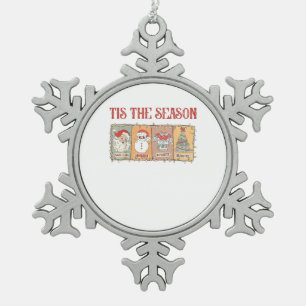 Tis Seasoning Crawfish Boil Seafood Party Lobster Snowflake Pewter Christmas Ornament