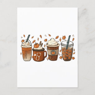 Tis the Latte Season Pumpkin Spice Coffee Autumn Invitation Postcard