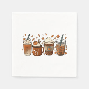 Tis the Latte Season Pumpkin Spice Coffee Autumn Napkins