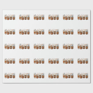 Tis the Latte Season Pumpkin Spice Coffee Autumn  Wrapping Paper