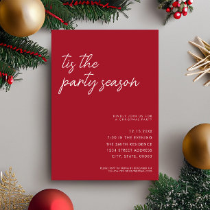 Tis The Party Season Minimalist Modern Christmas Invitation