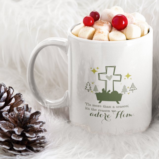 TIS THE REASON Christian Nativity 11oz Christmas Coffee Mug (Creator Uploaded)