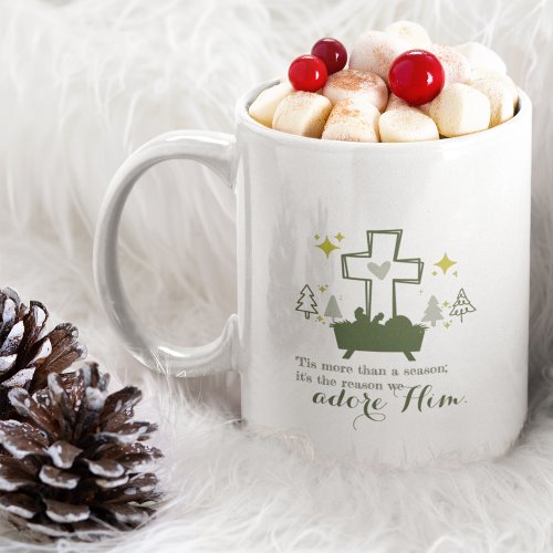 TIS THE REASON Christian Nativity 15oz Christmas  Coffee Mug