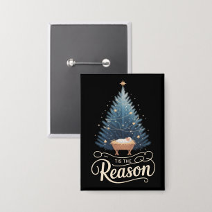 Tis The Reason Christian Religious Christmas Bible Button