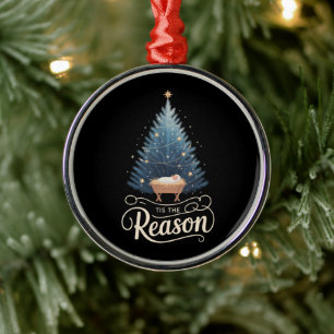 Tis The Reason Christian Religious Christmas Bible Metal Ornament
