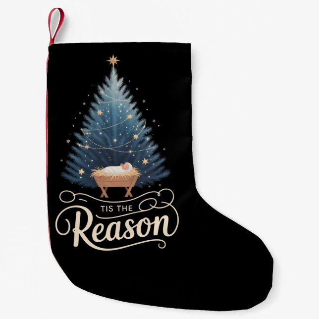 Tis The Reason Christian Religious Christmas Bible Small Christmas Stocking (Front)