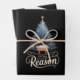 Tis The Reason Christian Religious Christmas Bible Wrapping Paper Sheets