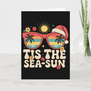 Tis The Sea Sun Groovy Christmas In July Summer Va Card