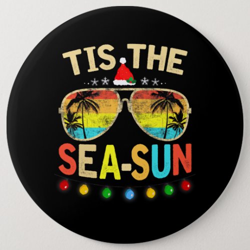 Tis The Sea Sun Santa Beach Summer Christmas In Ju Button