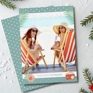 'Tis The Sea-sun Tropical Beach Summer Christmas Foil Holiday Card