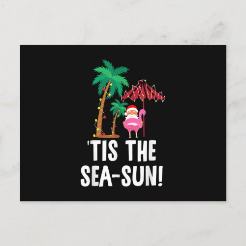 Tis the Sea_Sun Tropical Christmas Season Santa Fl Postcard