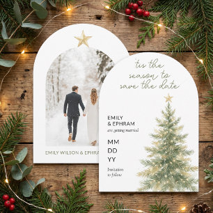 Tis the Season Arch Christmas Tree Photo Save The Date