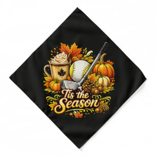 Tis The Season Autumn Golf Pumpkin Spice Coffee Bandana