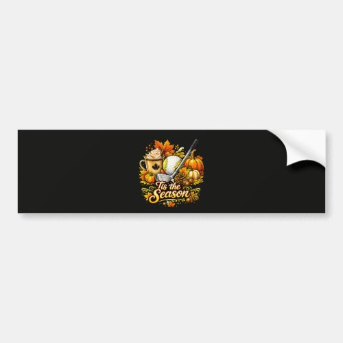 Tis The Season Autumn Golf Pumpkin Spice Coffee Bumper Sticker
