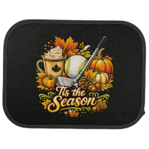 Tis The Season Autumn Golf Pumpkin Spice Coffee Car Floor Mat
