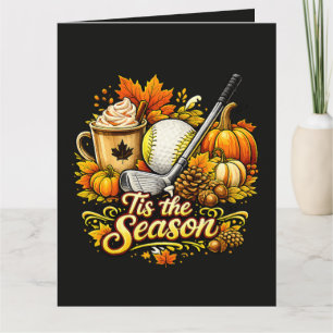 Tis The Season Autumn Golf Pumpkin Spice Coffee Card
