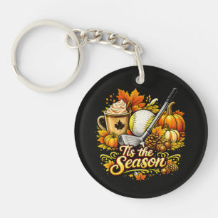 Tis The Season Autumn Golf Pumpkin Spice Coffee Keychain