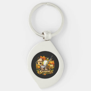 Tis The Season Autumn Golf Pumpkin Spice Coffee Keychain