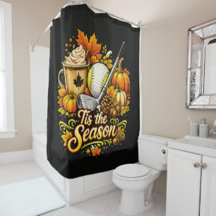 Tis The Season Autumn Golf Pumpkin Spice Coffee Shower Curtain