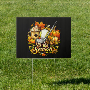 Tis The Season Autumn Golf Pumpkin Spice Coffee Sign