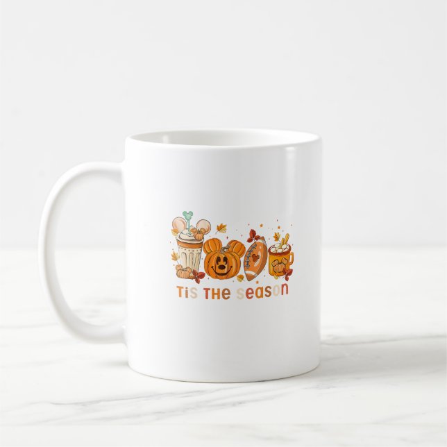 Tis The Season Autumn Halloween Pumpkin Fall Drink Coffee Mug (Left)