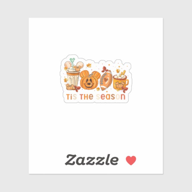 Tis The Season Autumn Halloween Pumpkin Fall Drink Sticker (Sheet)