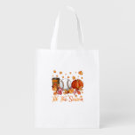 Tis The Season Baseball Pumpkin Autumn Fall Thanks Grocery Bag