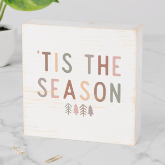 'Tis the Season Boho Wooden Box Sign