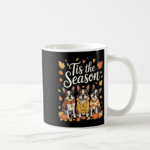Tis The Season Boston Terrier Fall Autumn Pumpkin Coffee Mug