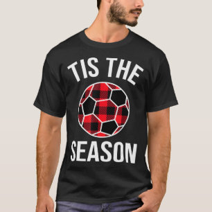 Tis The Season Buffalo Plaid Soccer Ball Christmas T-Shirt
