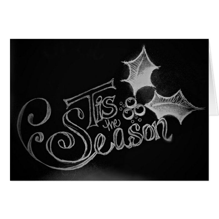 Tis the Season   Chalkboard Drawing Greeting Cards