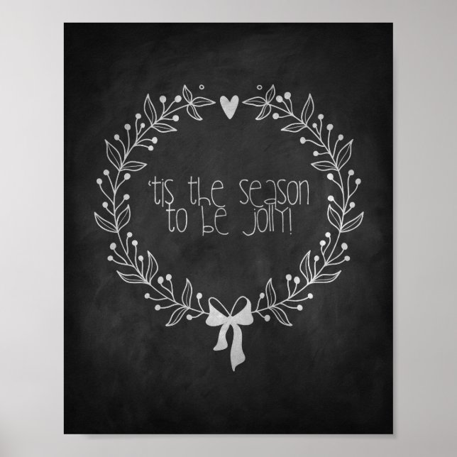 Tis The Season Chalkboard Poster (Front)