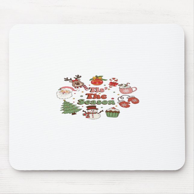 Tis The Season Christmas Acrylic Block Mouse Pad (Front)