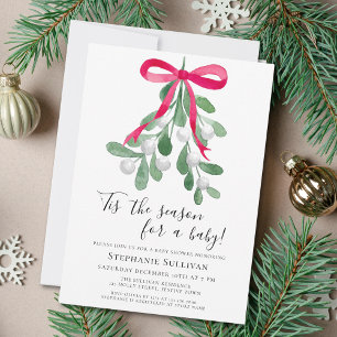 'Tis The Season Christmas Baby Shower Invitation