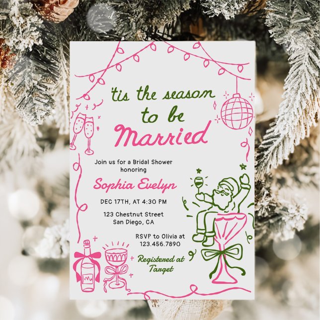 Tis the Season Christmas Bridal Shower Invitation (Creator Uploaded)