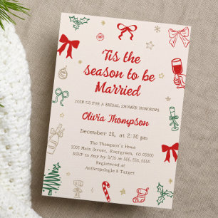Tis the Season Christmas Bridal Shower Invitation