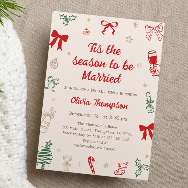 Tis the Season Christmas Bridal Shower  Invitation (Creator Uploaded)